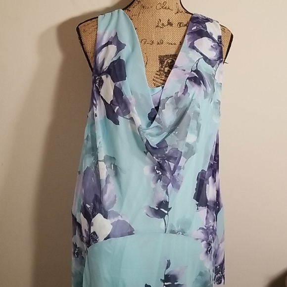 Mint/Navy Signature by Robbie Bee Dress - Picture 2 of 6